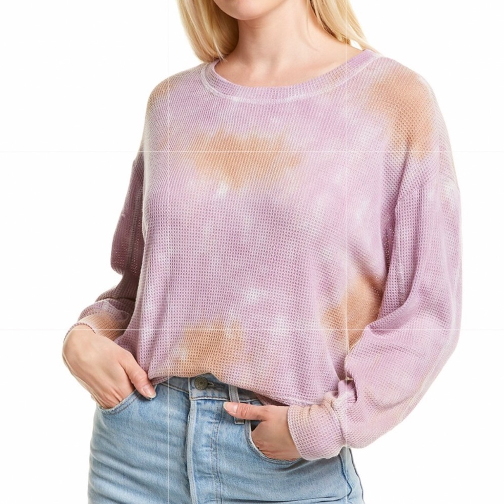 Nu Vintage Tie-Dye Waffle T-Shirt Sweater, Loose fit